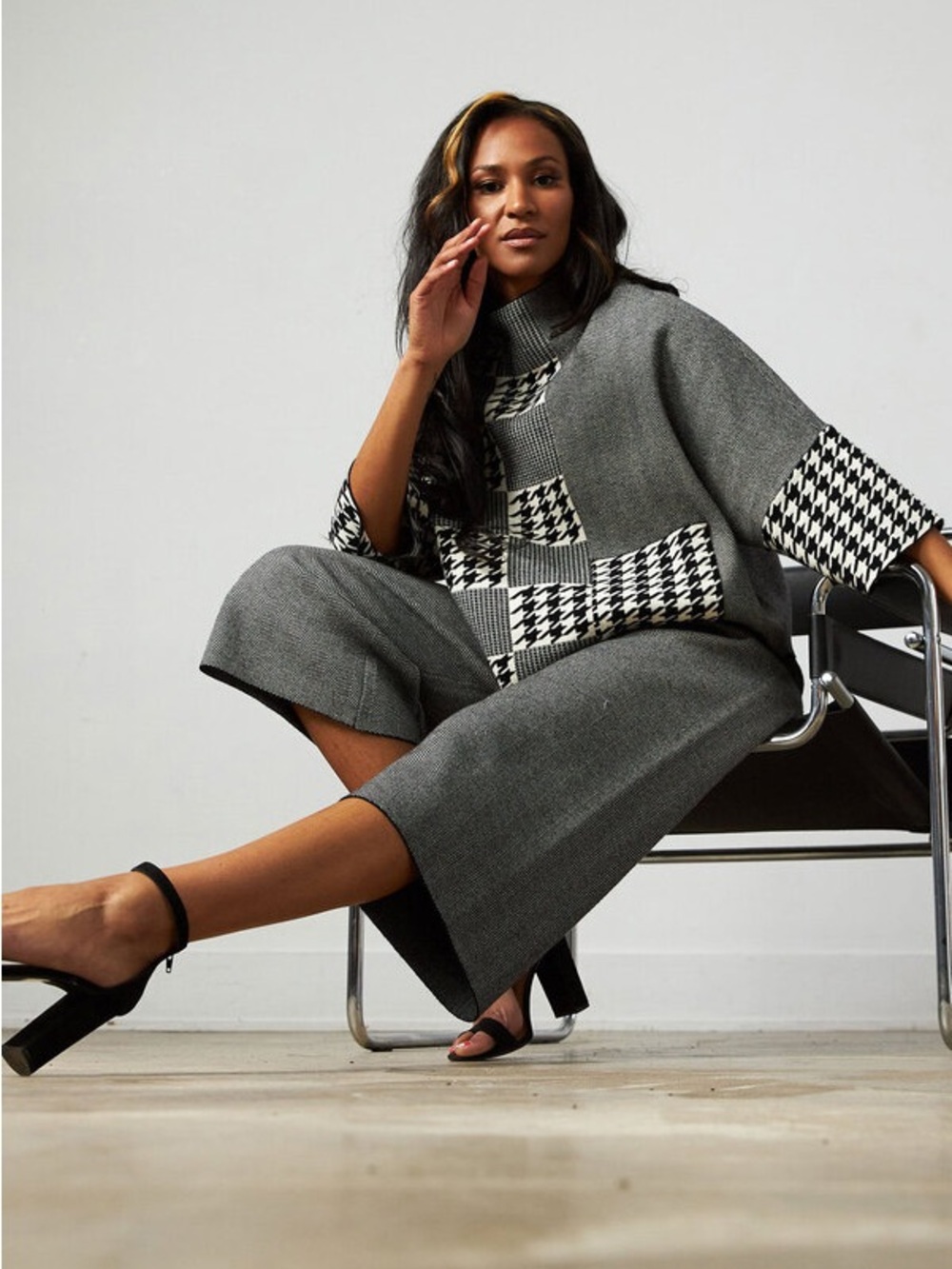 Joseph Ribkoff Houndstooth Culotte Pants Style 213920